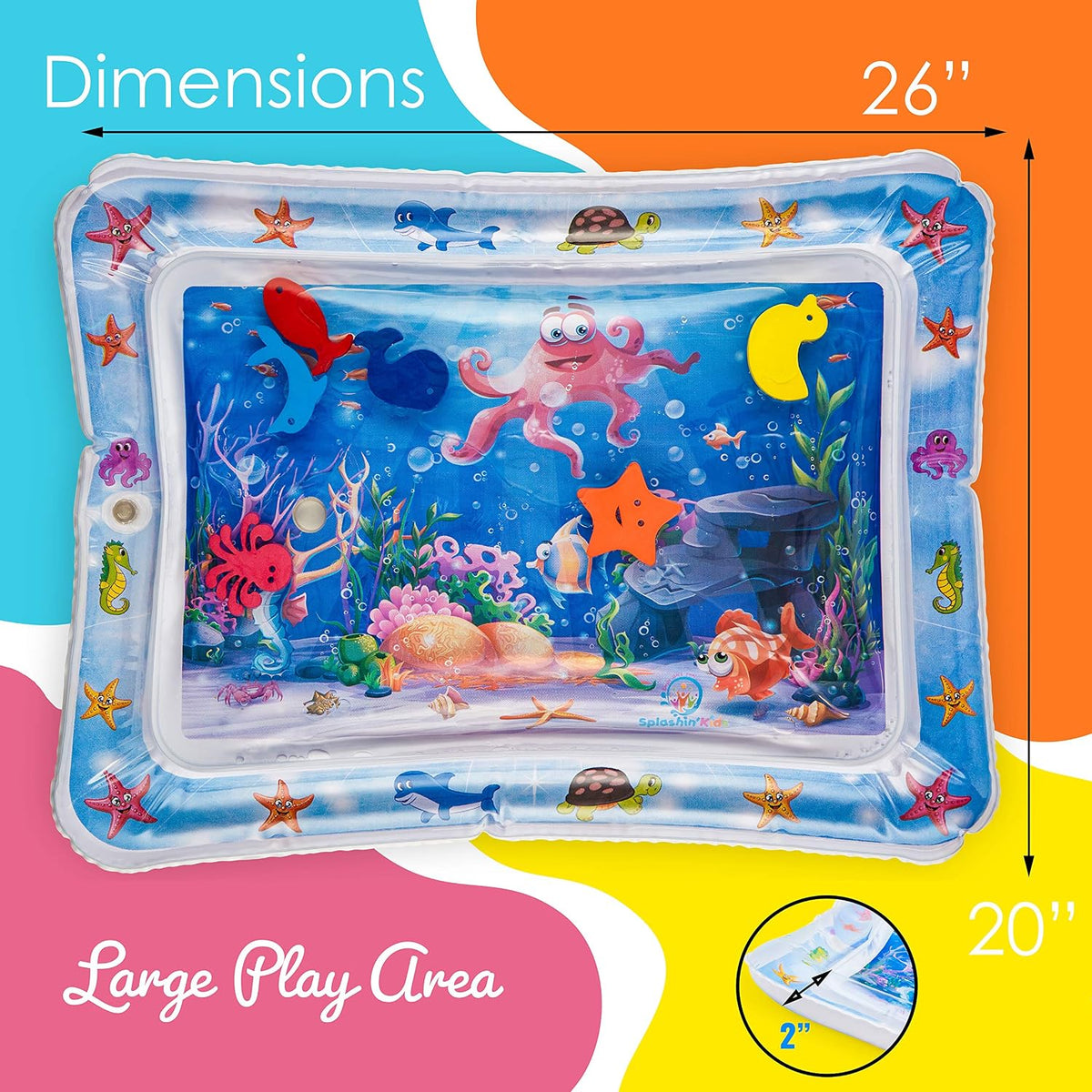 Baby Water Tummy Time Sensory Mat – Ocean Animals | Sensory & Motor Skill Development