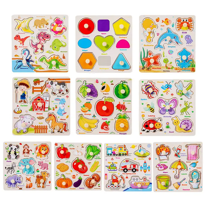Wooden Knob Puzzle for Toddlers