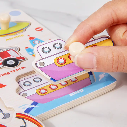 Wooden Knob Puzzle for Toddlers