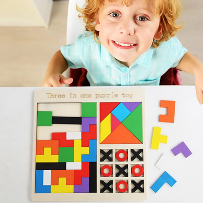 3-in-1 Wooden Educational Puzzle