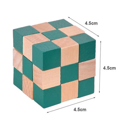 Wooden Snake Cube Brain Puzzle