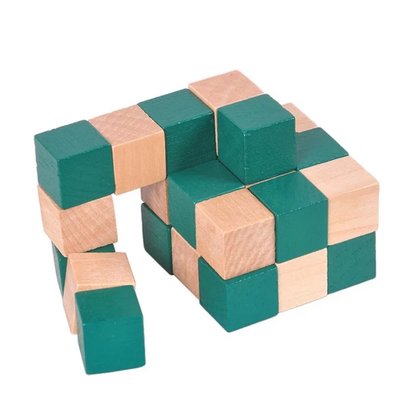 Wooden Snake Cube Brain Puzzle