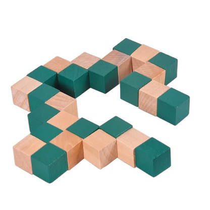 Wooden Snake Cube Brain Puzzle