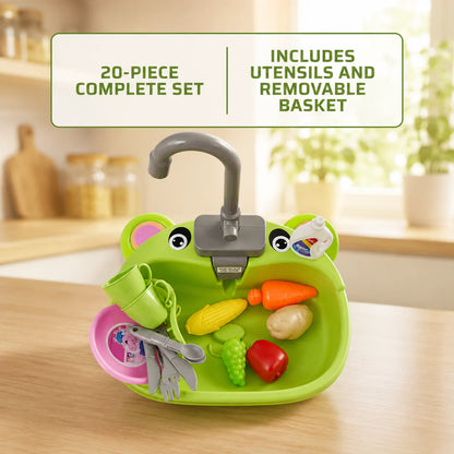 Kids Kitchen Sink Playset – Pretend Cooking & Washing Toy
