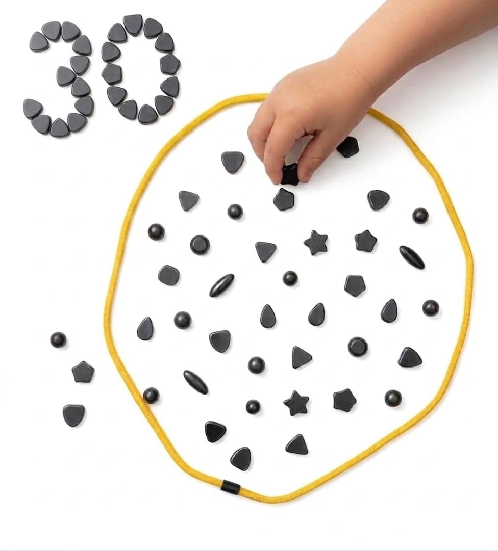 Magnetic Strategy Game for Kids & Adults with 20 Super Strong Hematite Magnets & Lanyar Rope