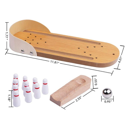 Mini Tabletop Bowling Set with Pins & Ball