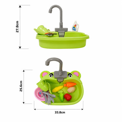 Kids Kitchen Sink Playset – Pretend Cooking & Washing Toy