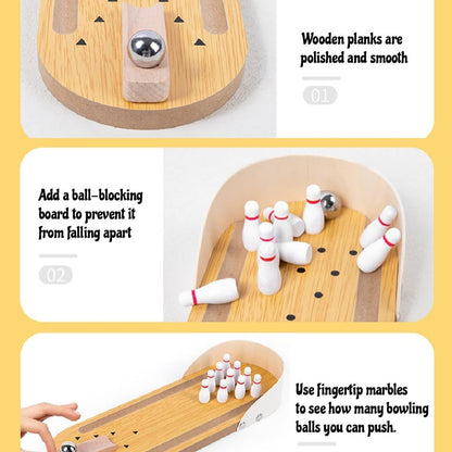 Mini Tabletop Bowling Set with Pins & Ball