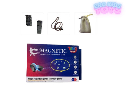 Magnetic Strategy Game for Kids & Adults with 20 Super Strong Hematite Magnets & Lanyar Rope