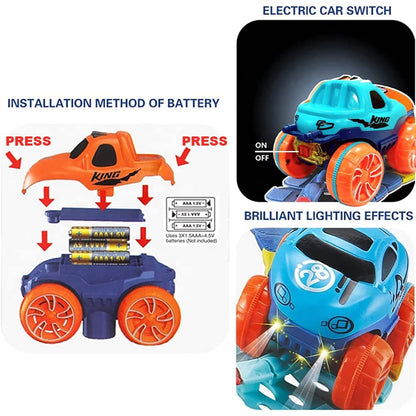 Monster Truck Wheels Track Set 102 Pcs| Electric Racing Adventure Toy for Kids | Ages 3+
