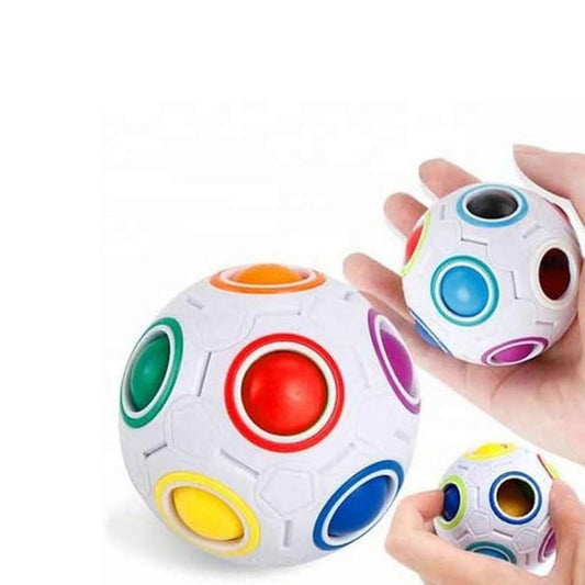 Rainbow Puzzle Ball _ Color Matching Logic Brain Teaser, Fidget Sensory Puzzle Toy
