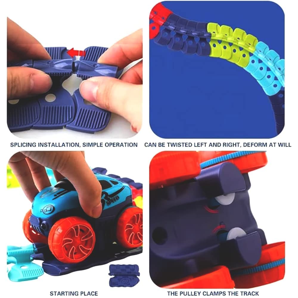 Monster Truck Wheels Track Set 102 Pcs| Electric Racing Adventure Toy for Kids | Ages 3+