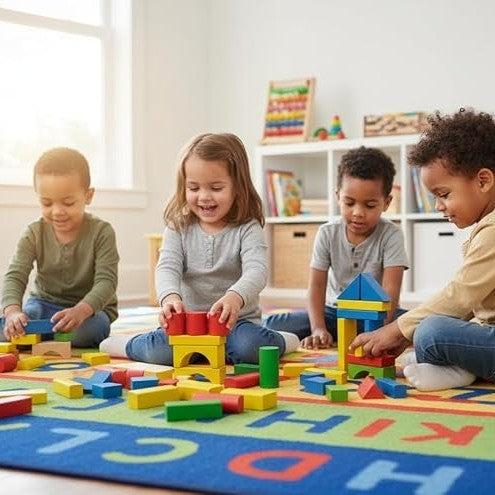 Wooden Castle Building Blocks – Montessori Construction Toy
