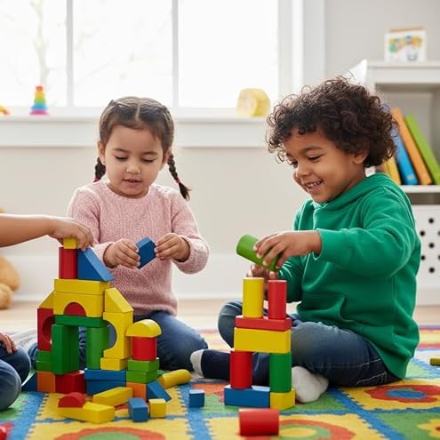 Wooden Castle Building Blocks – Montessori Construction Toy