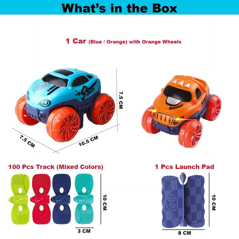 Monster Truck Wheels Track Set 102 Pcs| Electric Racing Adventure Toy for Kids | Ages 3+