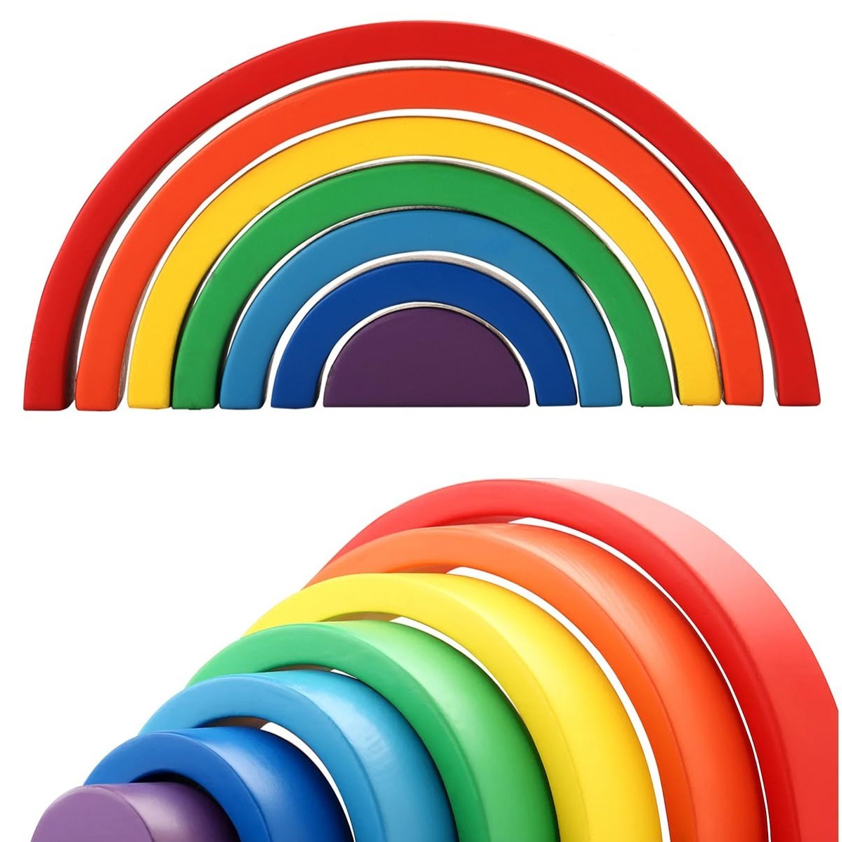 Wooden Rainbow Staker