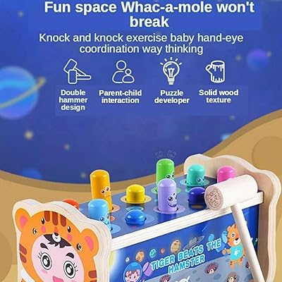 Wooden Tiger & Hamster Pounding Bench Toy