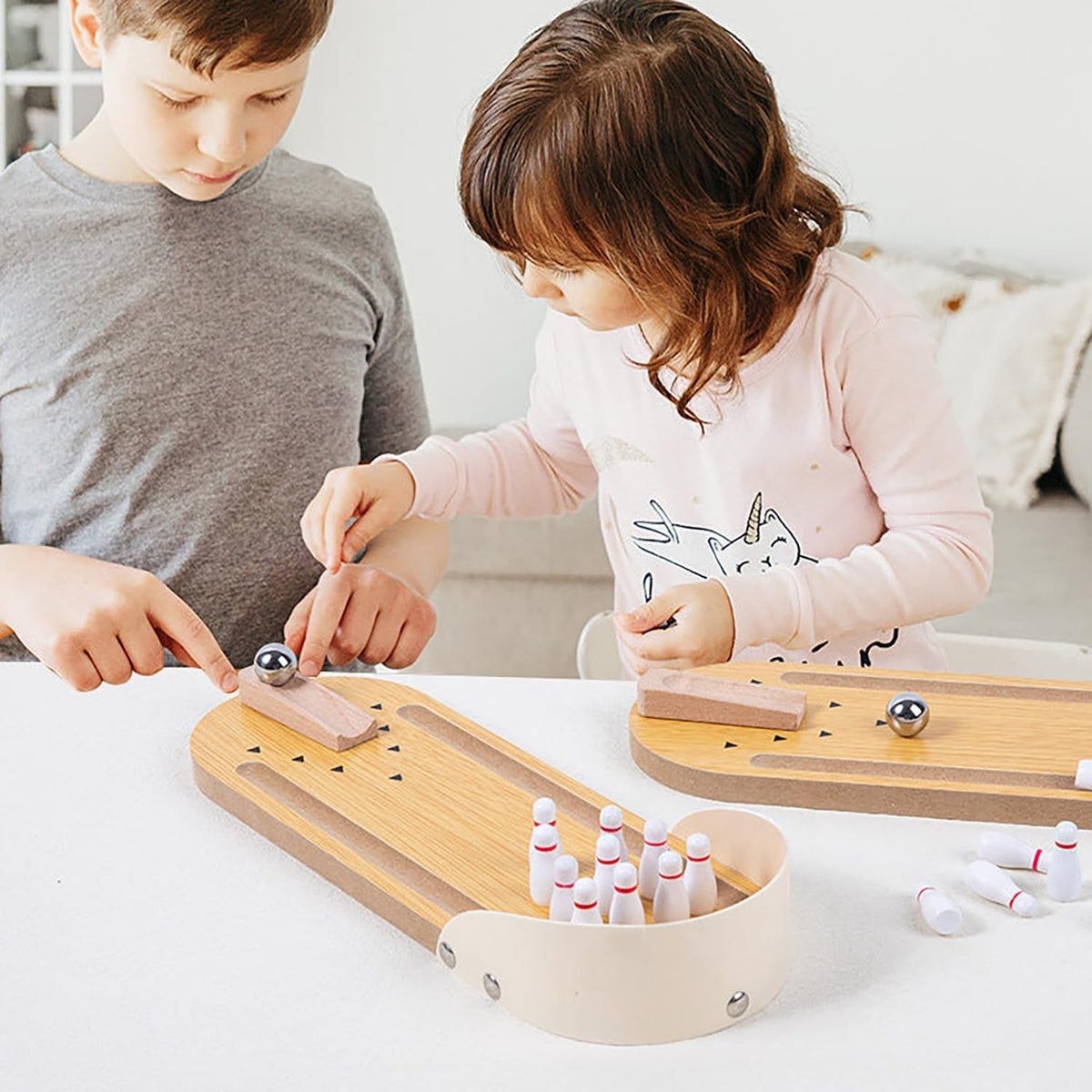 Mini Tabletop Bowling Set with Pins & Ball