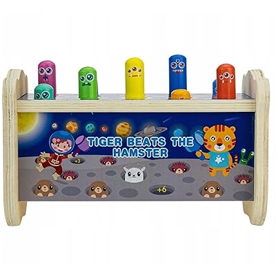 Wooden Tiger & Hamster Pounding Bench Toy