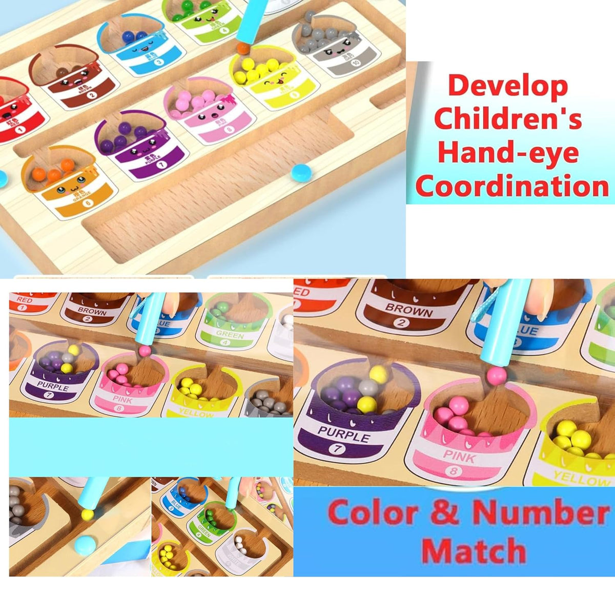 Color Classification Magnetic Counting & Color Matching Board for Kids