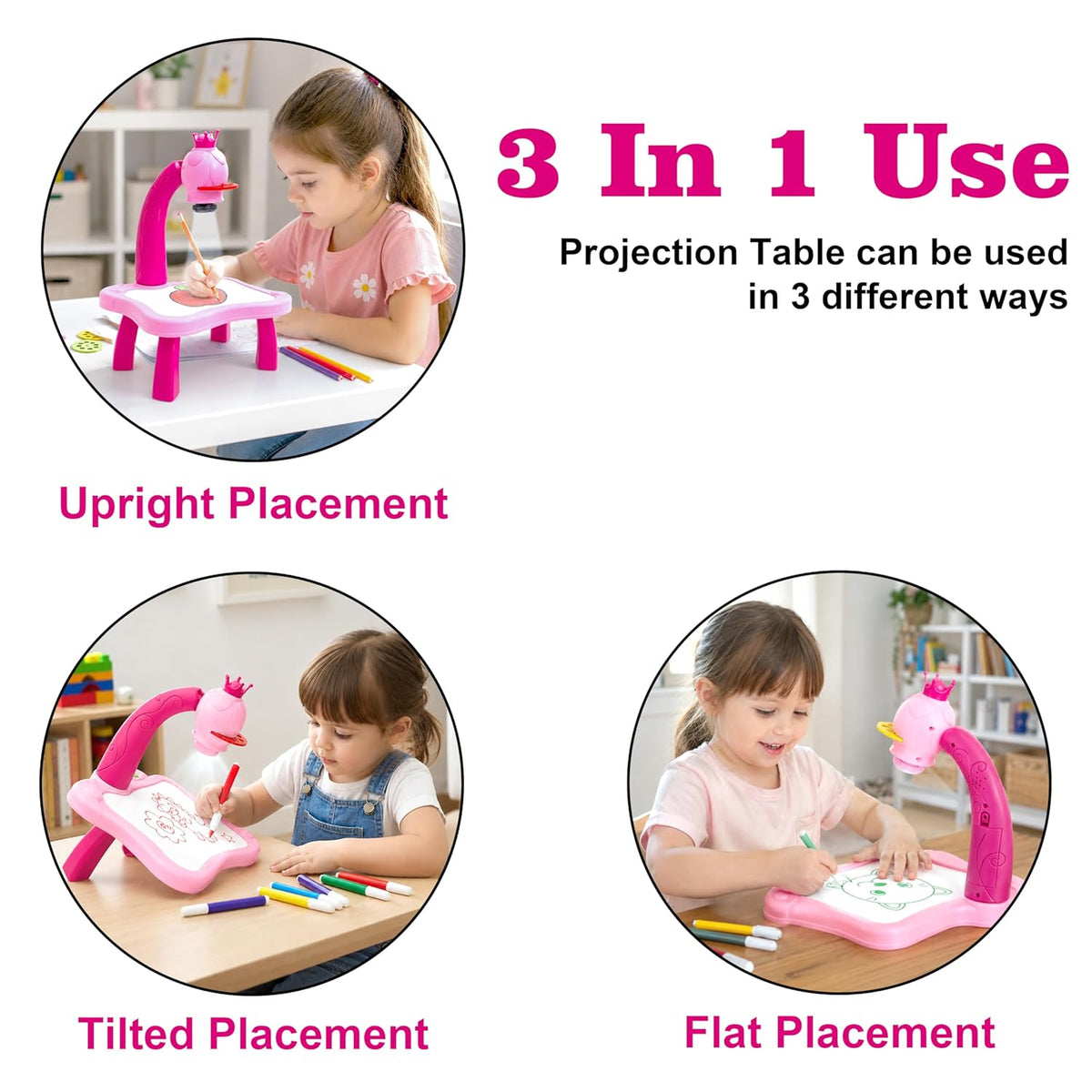 Kids Projection Drawing Table with 3 Slides & 24 Patterns