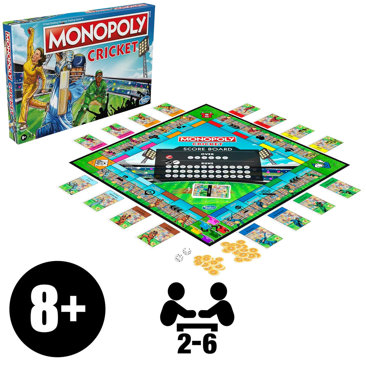 Monopoly Cricket Board Game – Cricket-Themed Strategy & Trading Game | 2–6 Players