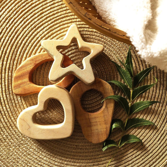Natural Neem Wood Teether for Babies 3+ Months  |  Random Design Will Sent