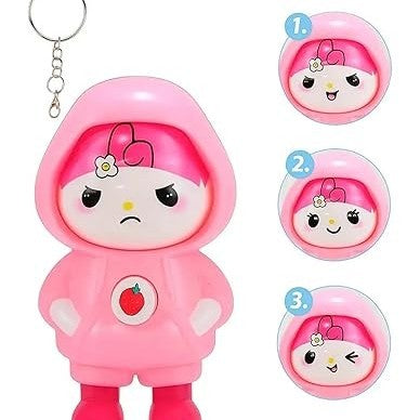 3D Cartoon Face-Changing Keychain/Mood Swing Toy/ Random colors will sent
