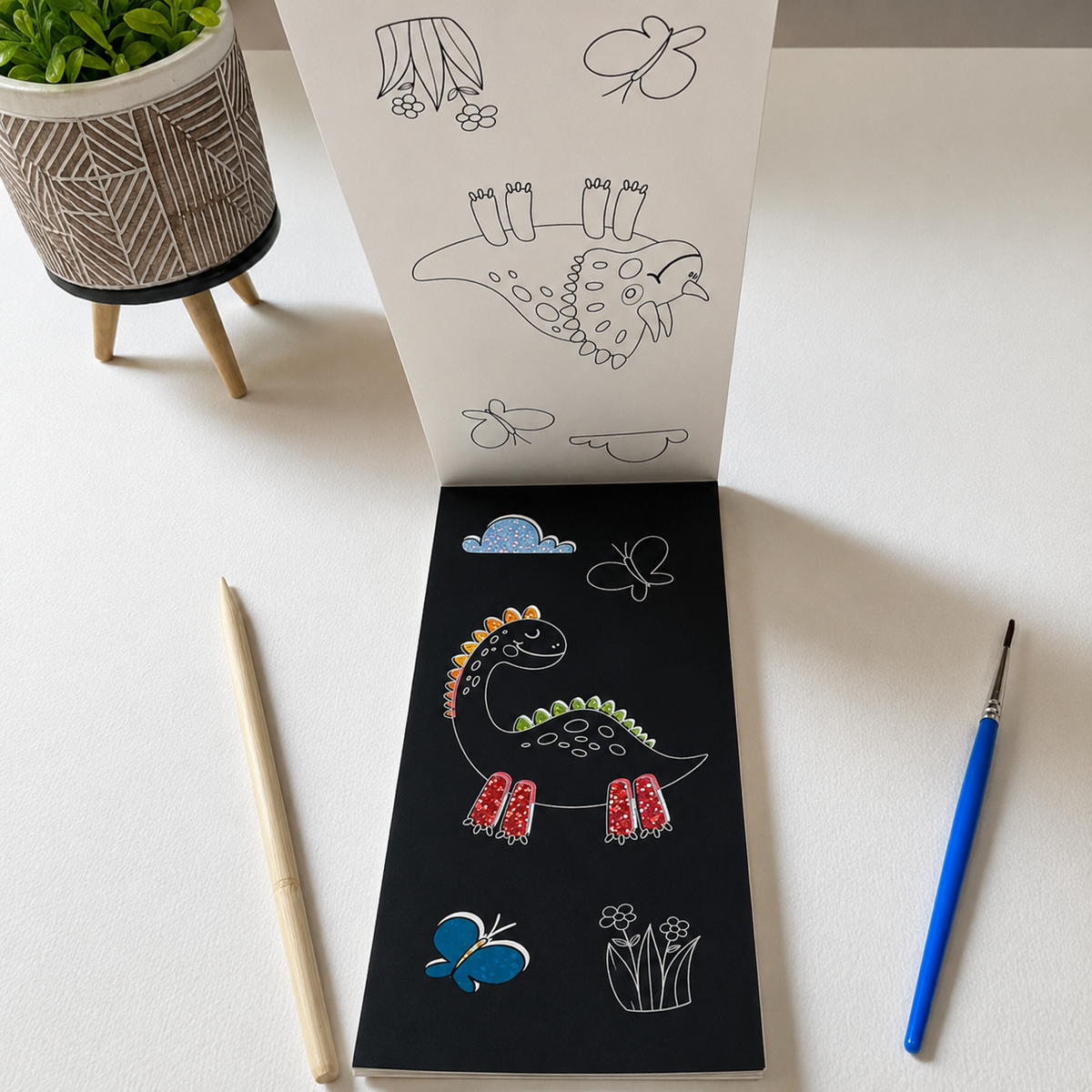 2 in 1 Magical Scratch Art Book Plus Water Coloring Book/ Random Theme Will Sent