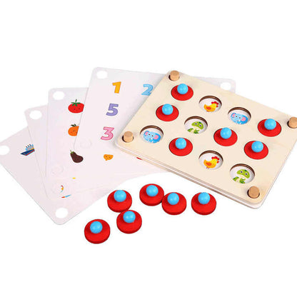 Wooden Memory Match Pictures Chess Game - Montessori Game