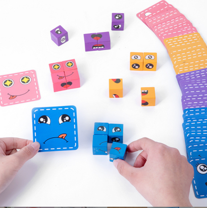 Wooden Face Matching Puzzle Game