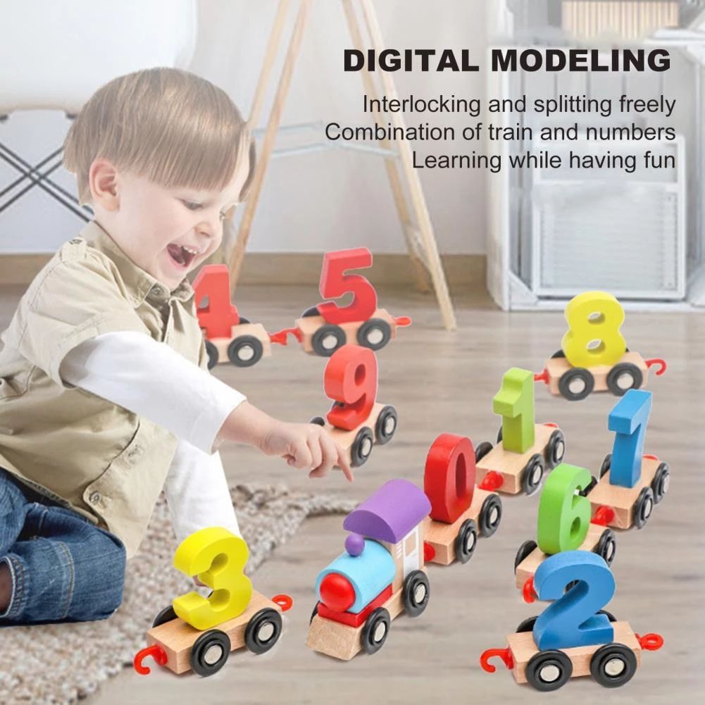 Wooden Number Train Toy for Kids – Educational Counting & Math Learning Train Set