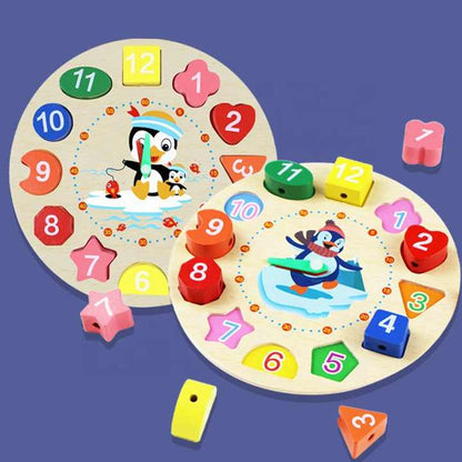 Wooden Shape Sorting Learning Clock