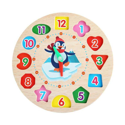 Wooden Shape Sorting Learning Clock
