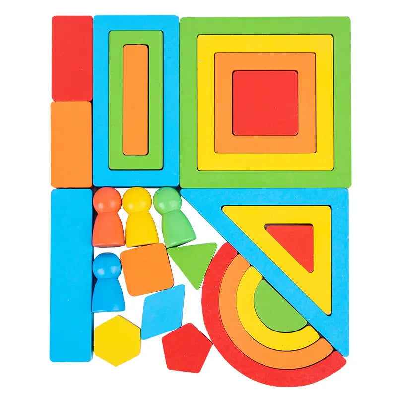 Wooden Building Blocks Set for Kids – Creative Construction Toy / 26-Piece