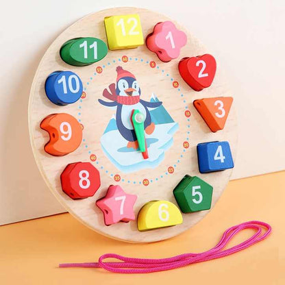 Wooden Shape Sorting Learning Clock