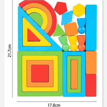 Wooden Building Blocks Set for Kids – Creative Construction Toy / 26-Piece