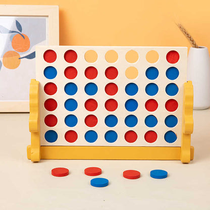 Wooden Connect 4 Board Game for Kids & Family | Strategy Thinking Puzzle Toy