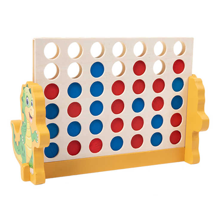Wooden Connect 4 Board Game for Kids & Family | Strategy Thinking Puzzle Toy