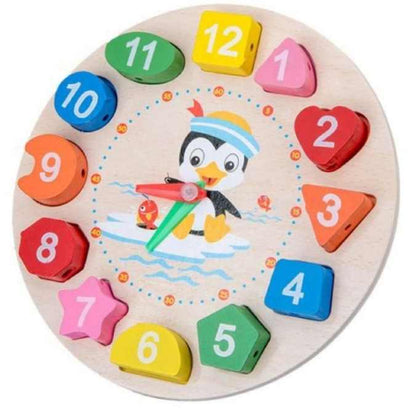Wooden Shape Sorting Learning Clock