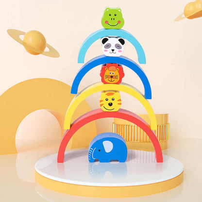 4-in-1 Wooden Animal Stacking & Balancing Game