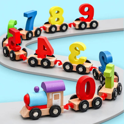 Wooden Number Train Toy for Kids – Educational Counting & Math Learning Train Set
