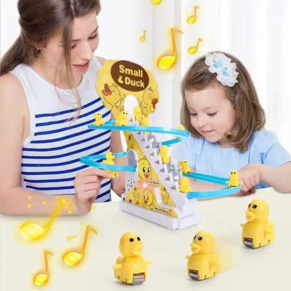 Duck Climbing Stairs Toy with Music & Lights