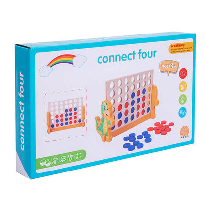 Wooden Connect 4 Board Game for Kids & Family | Strategy Thinking Puzzle Toy