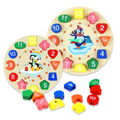 Wooden Shape Sorting Learning Clock