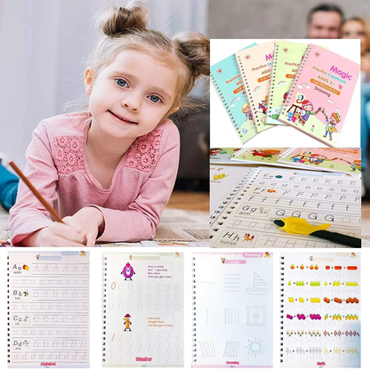 4-in-1 Magic Reusable Practice Copybook Set