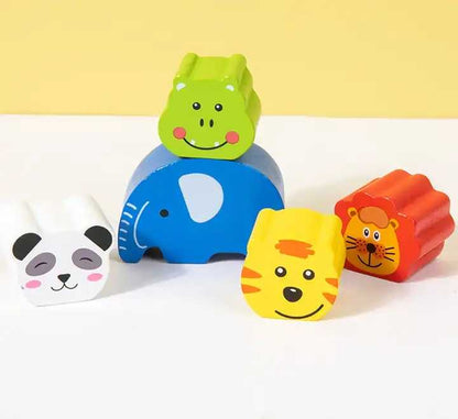 4-in-1 Wooden Animal Stacking & Balancing Game