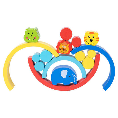 4-in-1 Wooden Animal Stacking & Balancing Game