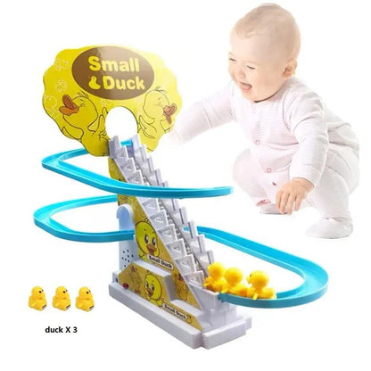 Duck Climbing Stairs Toy with Music & Lights