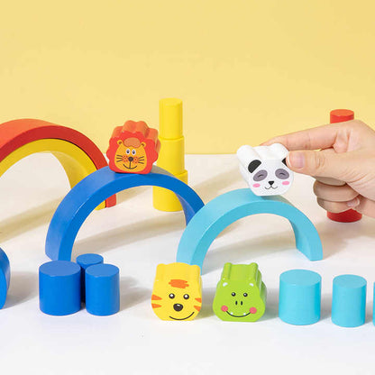 4-in-1 Wooden Animal Stacking & Balancing Game
